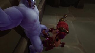 She gives him a hand job until he comes in her mouth | Warcraft Porn Parody