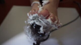 18 yo virgin girl plays with shaving foam - ASMR