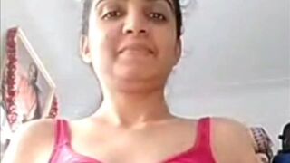 Sexy indian girl stripping nude showing hot body big boobs