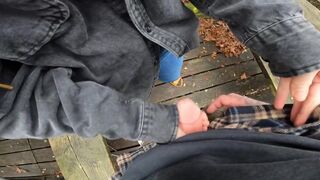 Handjob in Public Park Makes Me Cum