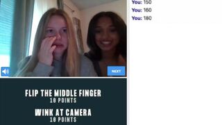 2 Teen Sluts play  Game and show boobs