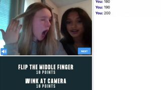 2 Teen Sluts play  Game and show boobs