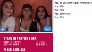 3 Girls flash boobs and ass to gain more points in  sex game