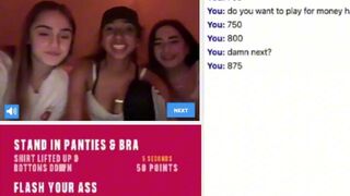 3 Girls flash boobs and ass to gain more points in  sex game