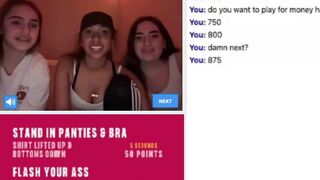 3 Girls flash boobs and ass to gain more points in  sex game