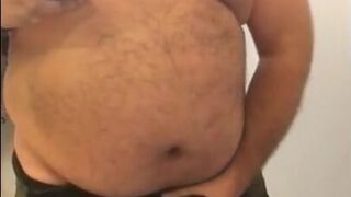 Fat Bear Stroking His Big Cock