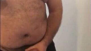 Fat Bear Stroking His Big Cock