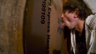 Twink Swallows Big Cock at Glory Hole