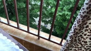 Public Balcony Anal with a Sexy Blonde Teen