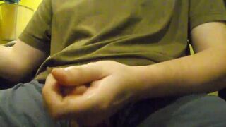 Massaging Big Cock with Oil until Intense Orgasm