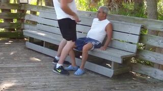 Daddies Have Outdoor Fun in Public Park