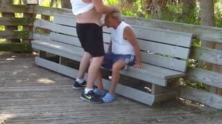 Daddies Have Outdoor Fun in Public Park