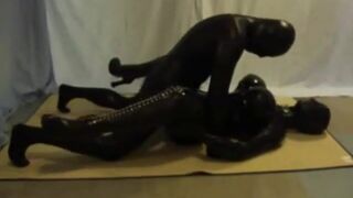 Latex Doggy-Style Amateur Video With RubberDoll