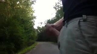 Outdoor Handjob for a Big-Cocked Hunk