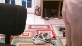 Fat Daddy Strips and Strokes on Webcam