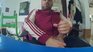 Big-Cock Bear Masturbating on Webcam