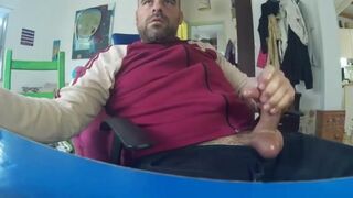 Big-Cock Bear Masturbating on Webcam