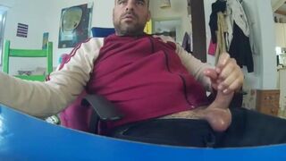 Big-Cock Bear Masturbating on Webcam