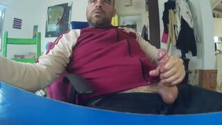 Big-Cock Bear Masturbating on Webcam