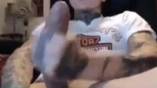 Latin Twink With Biggest Tattooed Cock Masturbates