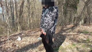 Outdoor Crossdresser Jane Plays with Sex Toy