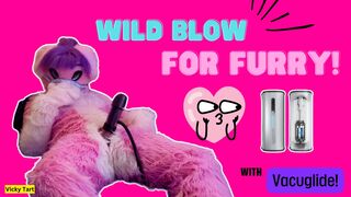 Pink Furry Vicky Tart goes WILD on VacuGlide