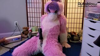 Pink Furry Vicky Tart goes WILD on VacuGlide