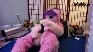 Pink Furry Vicky Tart goes WILD on VacuGlide