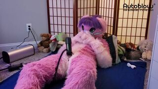 Pink Furry Vicky Tart goes WILD on VacuGlide