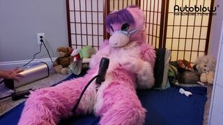 Pink Furry Vicky Tart goes WILD on VacuGlide