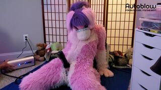 Pink Furry Vicky Tart goes WILD on VacuGlide