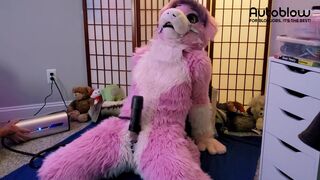 Pink Furry Vicky Tart goes WILD on VacuGlide