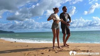 Enjoying the beach in the nude with hubby