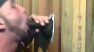 Amateur Glory Hole Blowjob with Big Cock Cumshots