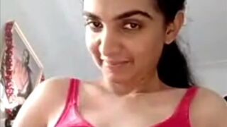 Sexy indian girl removes clothes gets naked shows big boobs big ass hairy pussy