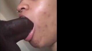 Sucking and Riding a Monster BBC - Big Black Homemade Action