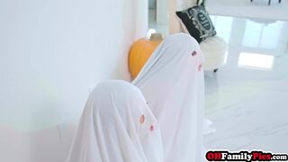 Two hot ghosts and one massive cock