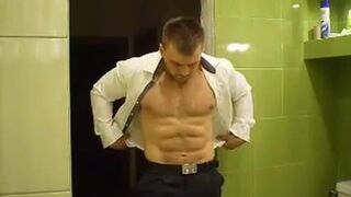 Muscular Russian Hunk Strips and Plays