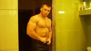 Muscular Russian Hunk Strips and Plays