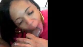 Head Game Spectacle: Black Amateur's Webcam Blowjob