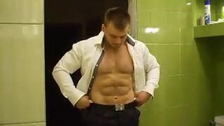 Muscular Russian Hunk Strips and Plays