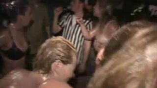 Jello party coed sluts wrestle in voyeur party scene