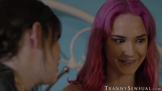 Sultry tranny Lena Moon gives my moist mouth and ass deep penetration