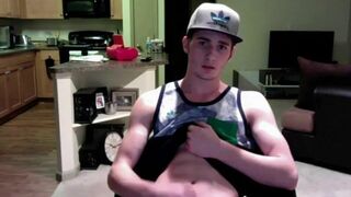 Twink Jerks Off on Webcam in His Apartment