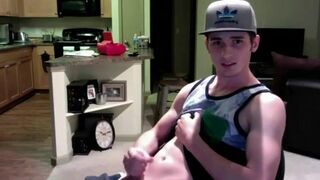 Twink Jerks Off on Webcam in His Apartment