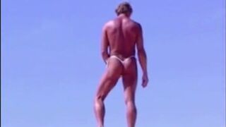 Beach Striptease: Tanned Hunk Bares All