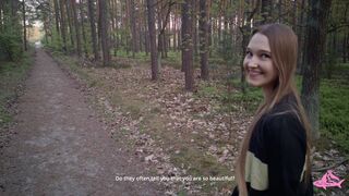 Sexy nymphomaniac in the forest made me cum in her mouth