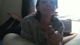 SophieEllie: POV Blowjob and Foot Fetish - Cum Shot