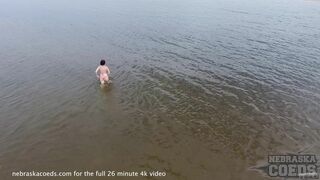 hot bikini babe masturbating on beach