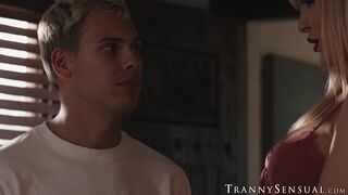 Yellow haired TS Tori Easton cant deny the attraction she feels for handsome Tony